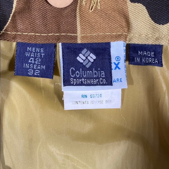 Vintage Columbia Gore-Tex Camo Hunting Pants 42x32 Waterproof Duck Camo Outdoors - Picture 9 of 12